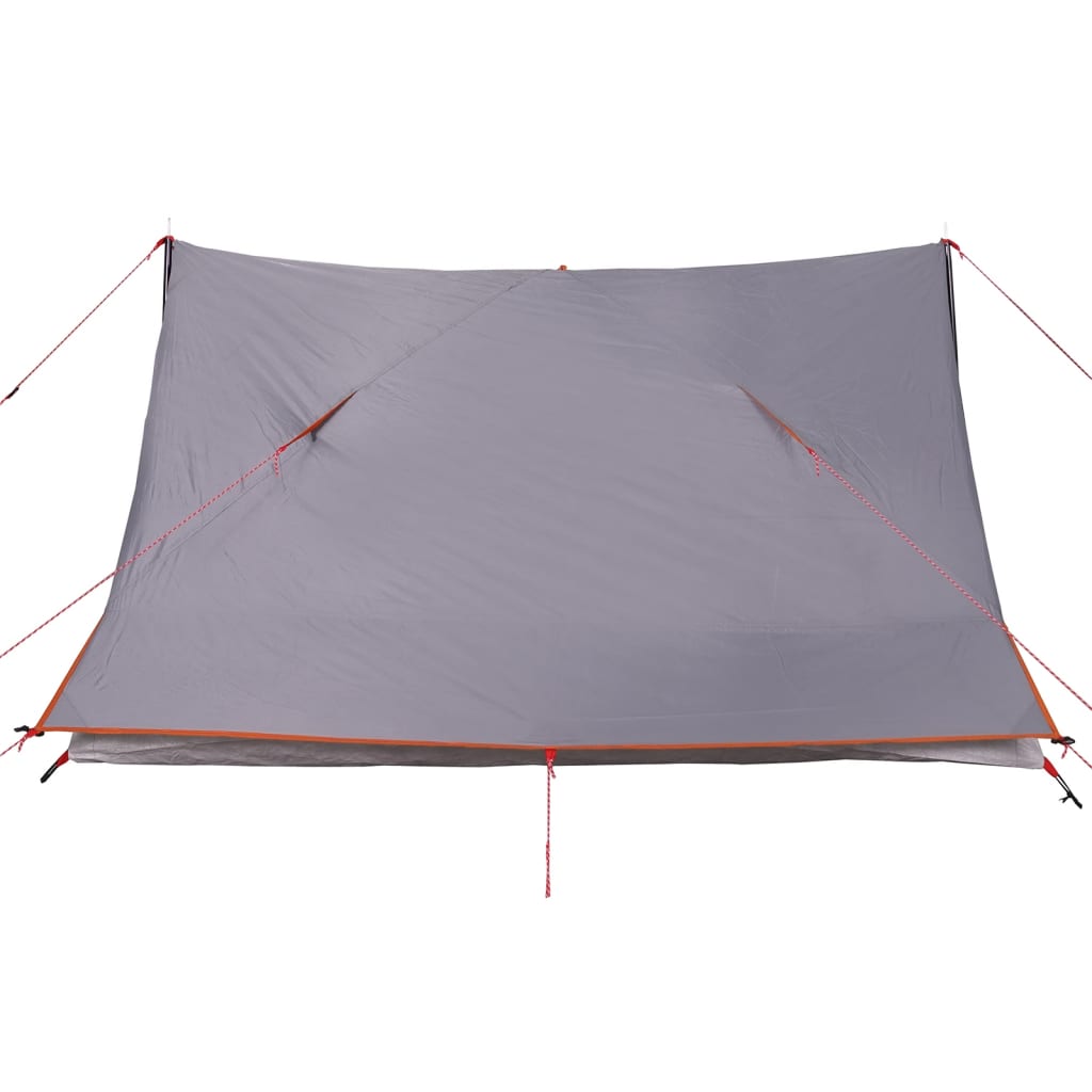 vidaXL Camping Tent 2-Person Grey and Orange Waterproof