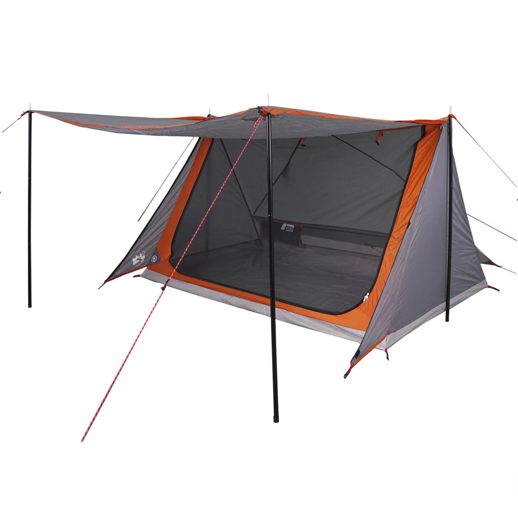 vidaXL Camping Tent 2-Person Grey and Orange Waterproof