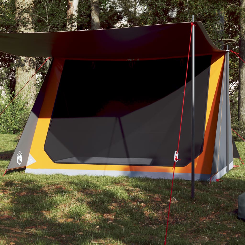 vidaXL Camping Tent 2-Person Grey and Orange Waterproof