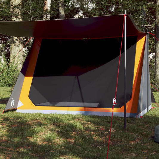 vidaXL Camping Tent 2-Person Grey and Orange Waterproof