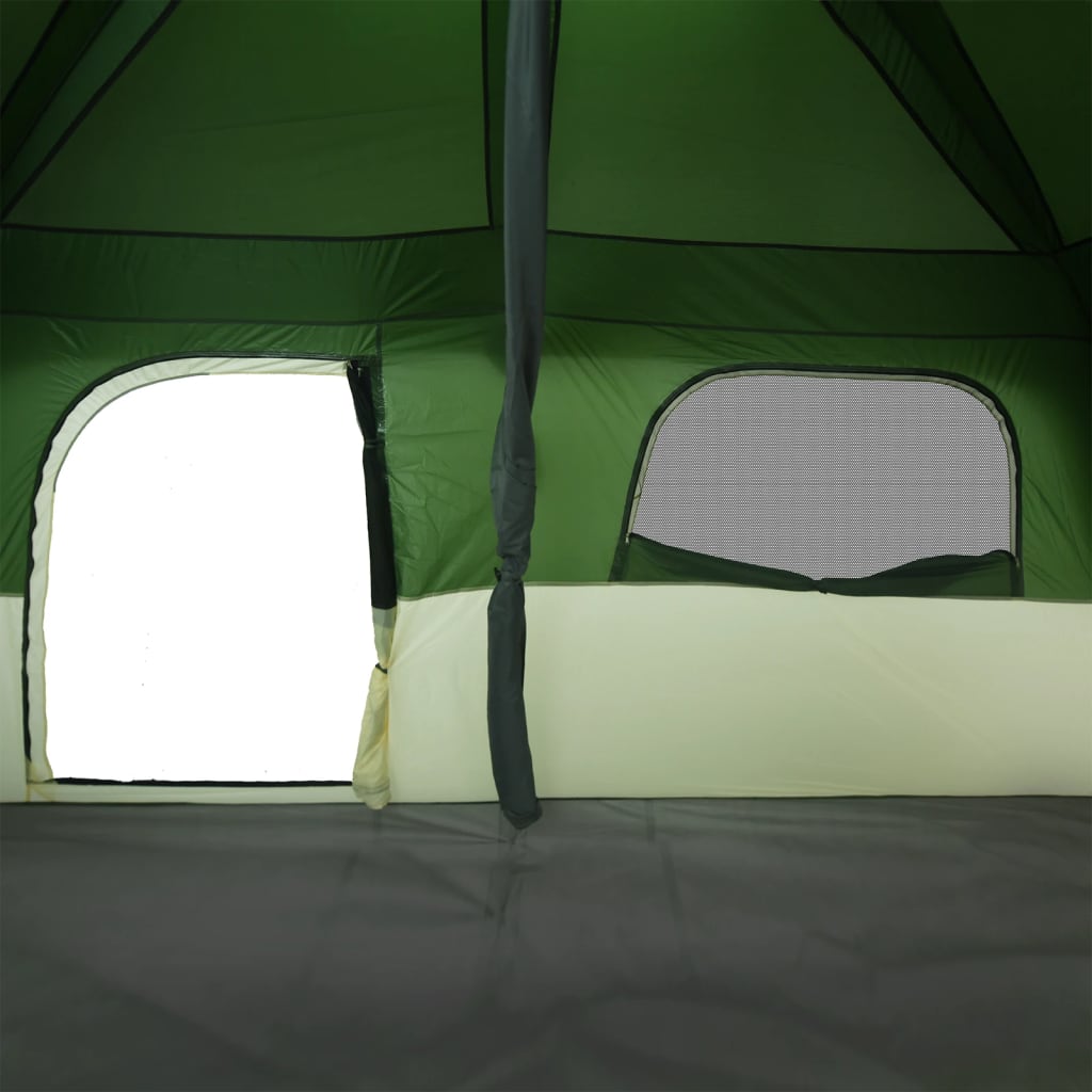 vidaXL Family Tent Cabin 10-Person Green Waterproof