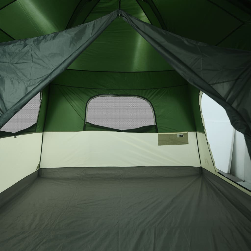 vidaXL Family Tent Cabin 10-Person Green Waterproof