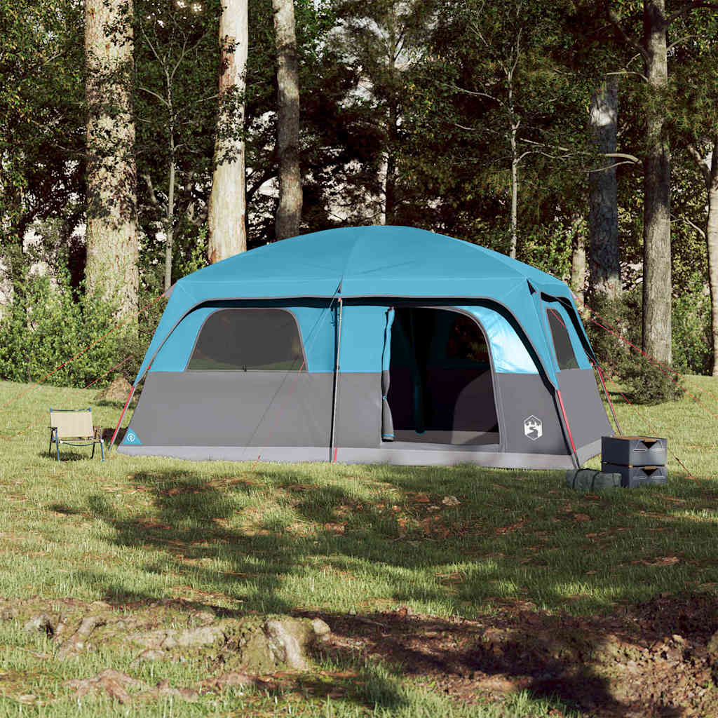 Family Tent Cabin 8-Person Blue Waterproof