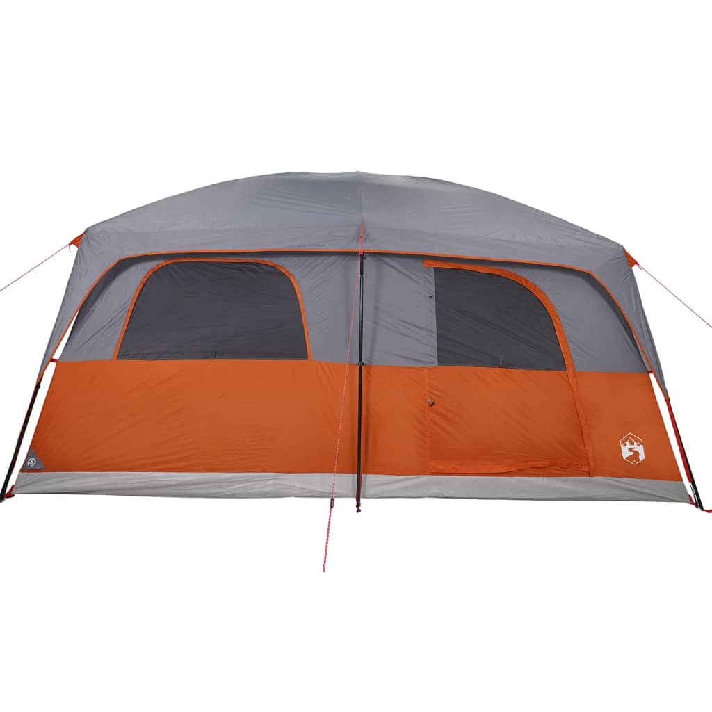 vidaXL Family Tent Cabin 10-Person Grey and Orange Waterproof