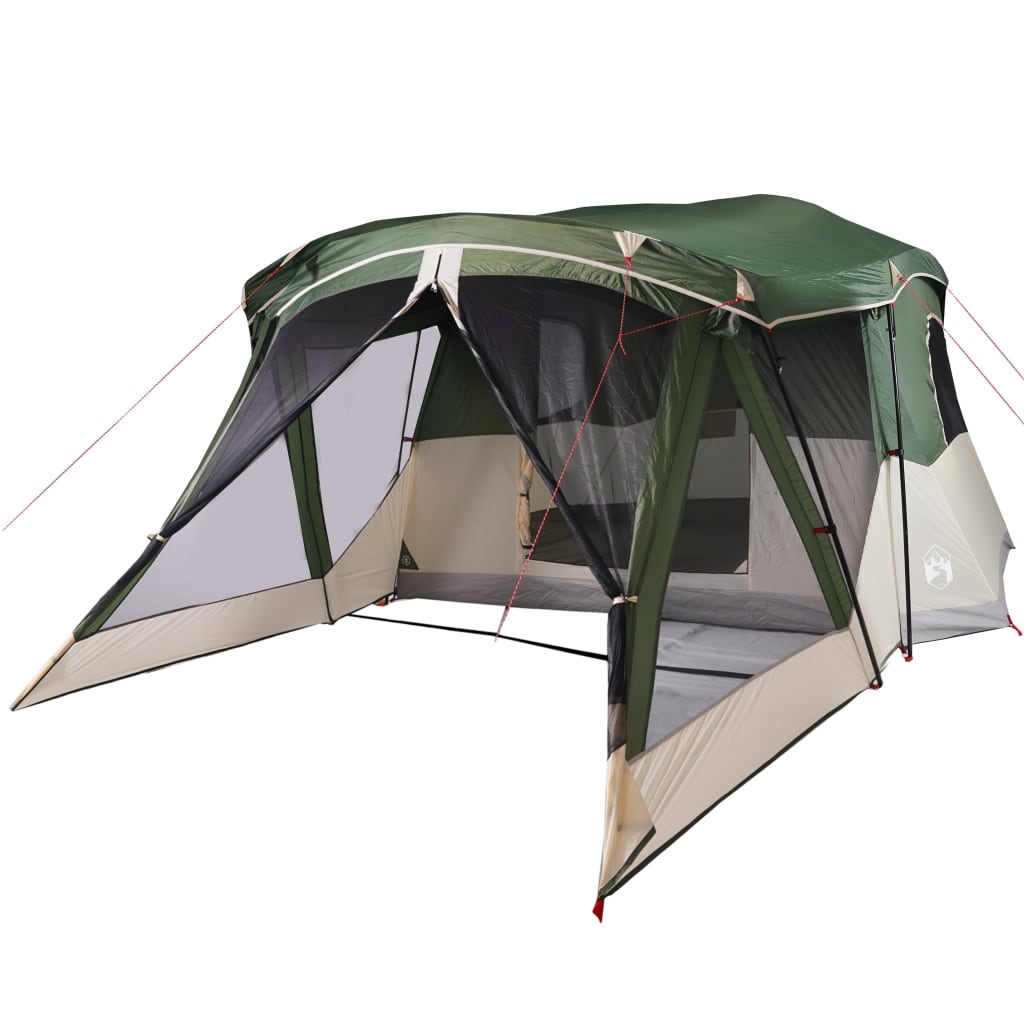 vidaXL Camping Tent with Porch 4-Person Green Waterproof