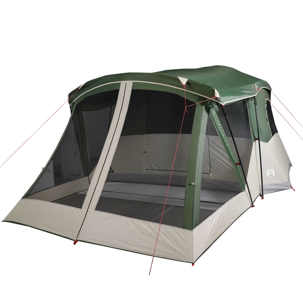 vidaXL Camping Tent with Porch 4-Person Green Waterproof