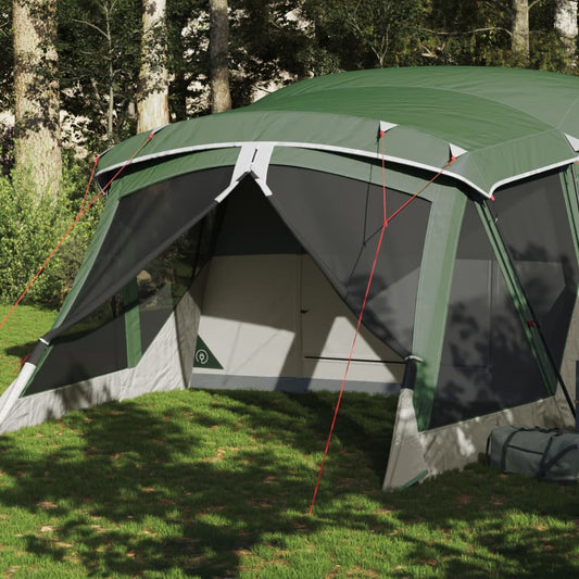 vidaXL Camping Tent with Porch 4-Person Green Waterproof