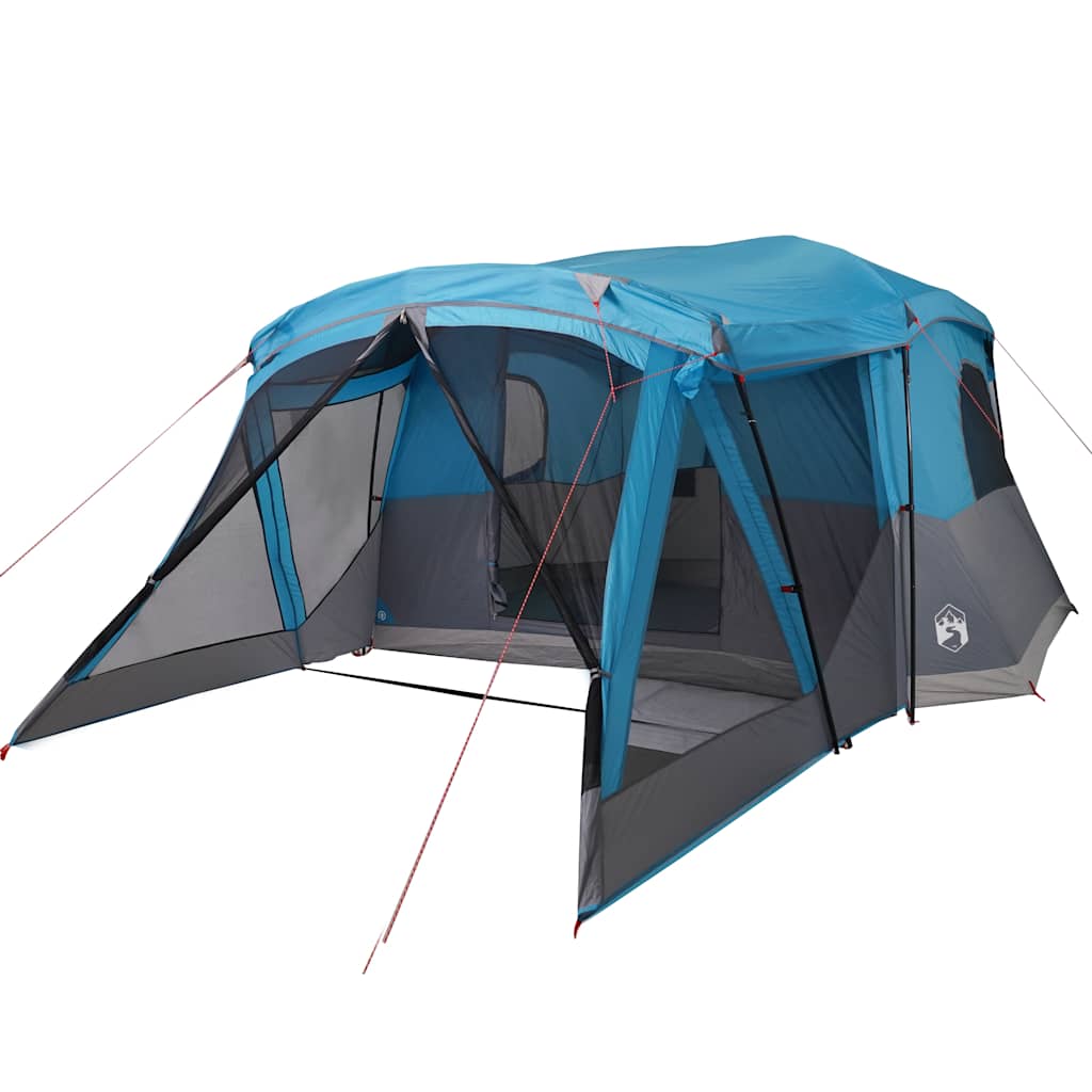 vidaXL Camping Tent with Porch 4-Person Blue Waterproof