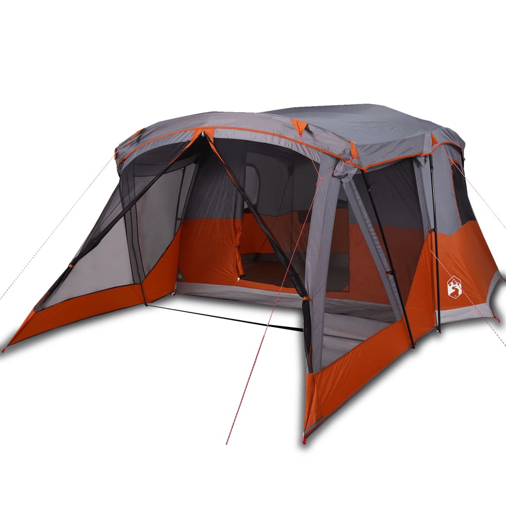 vidaXL Camping Tent with Porch 4-Person Orange Waterproof