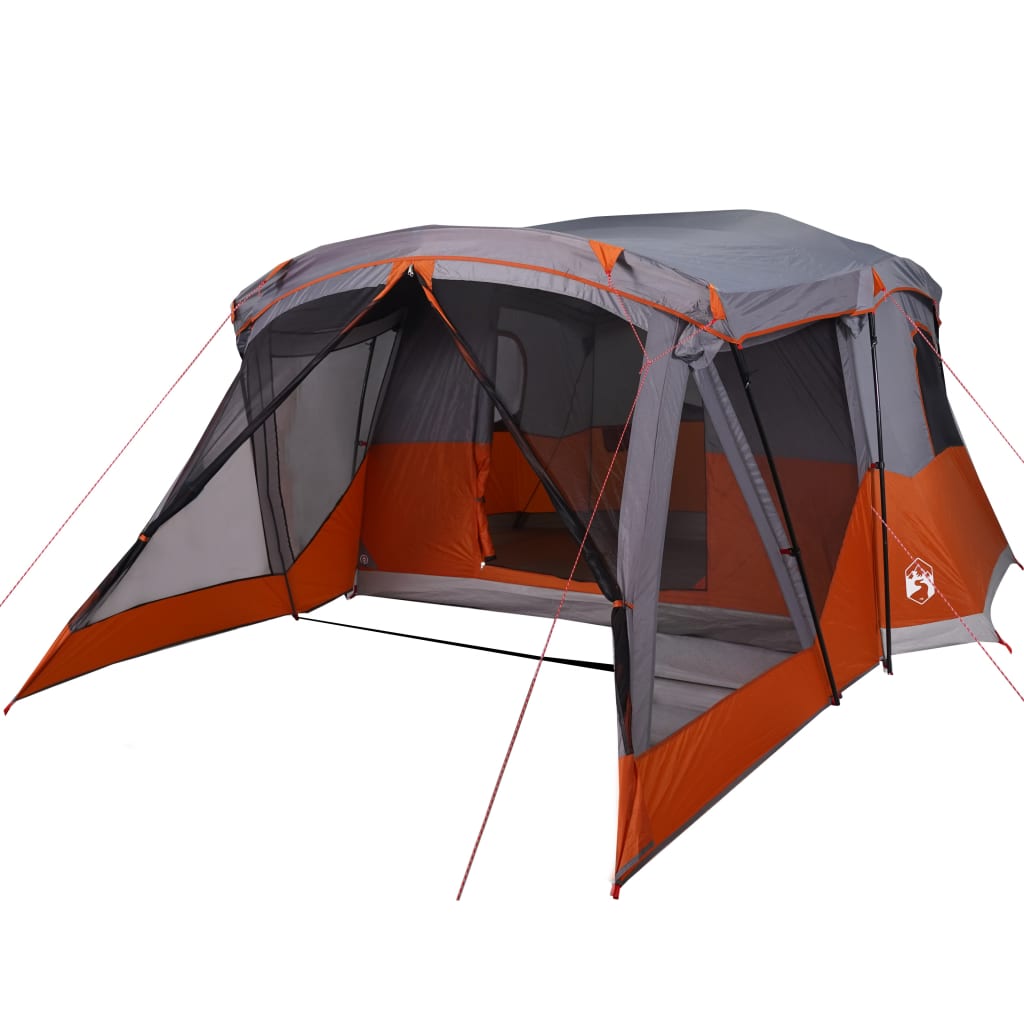 vidaXL Camping Tent with Porch 4-Person Orange Waterproof