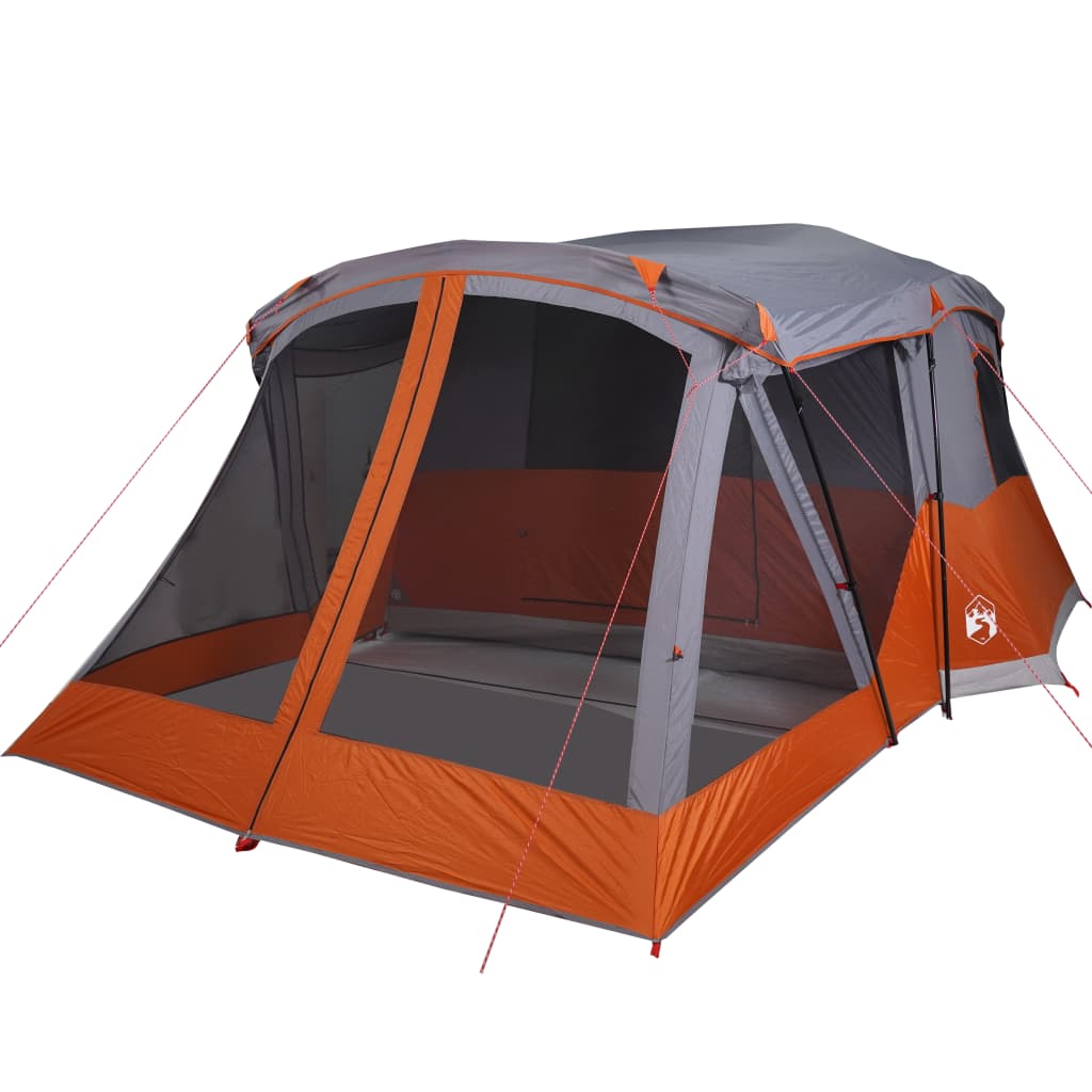 vidaXL Camping Tent with Porch 4-Person Orange Waterproof