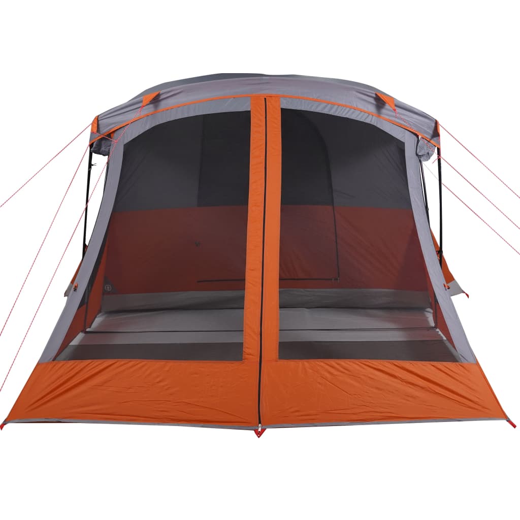 vidaXL Camping Tent with Porch 4-Person Orange Waterproof