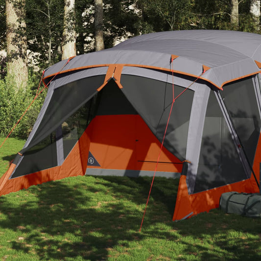 vidaXL Camping Tent with Porch 4-Person Orange Waterproof