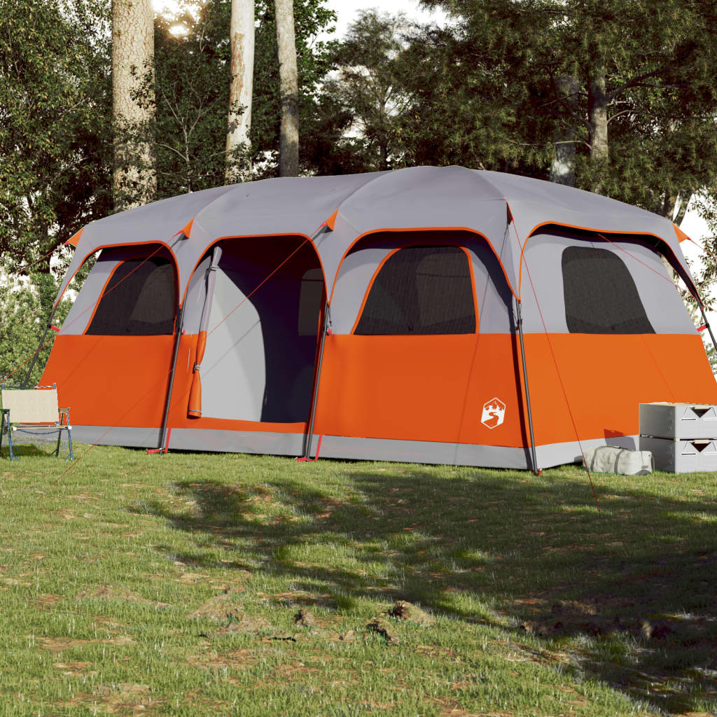 vidaXL Family Tent Cabin 9-Person Grey Waterproof