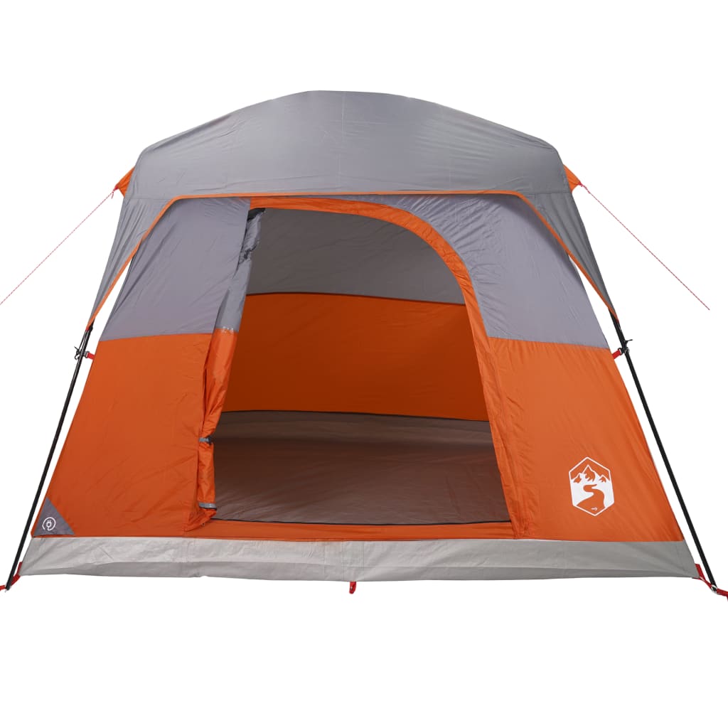 vidaXL Camping Tent Cabin 4-Person Orange Waterproof