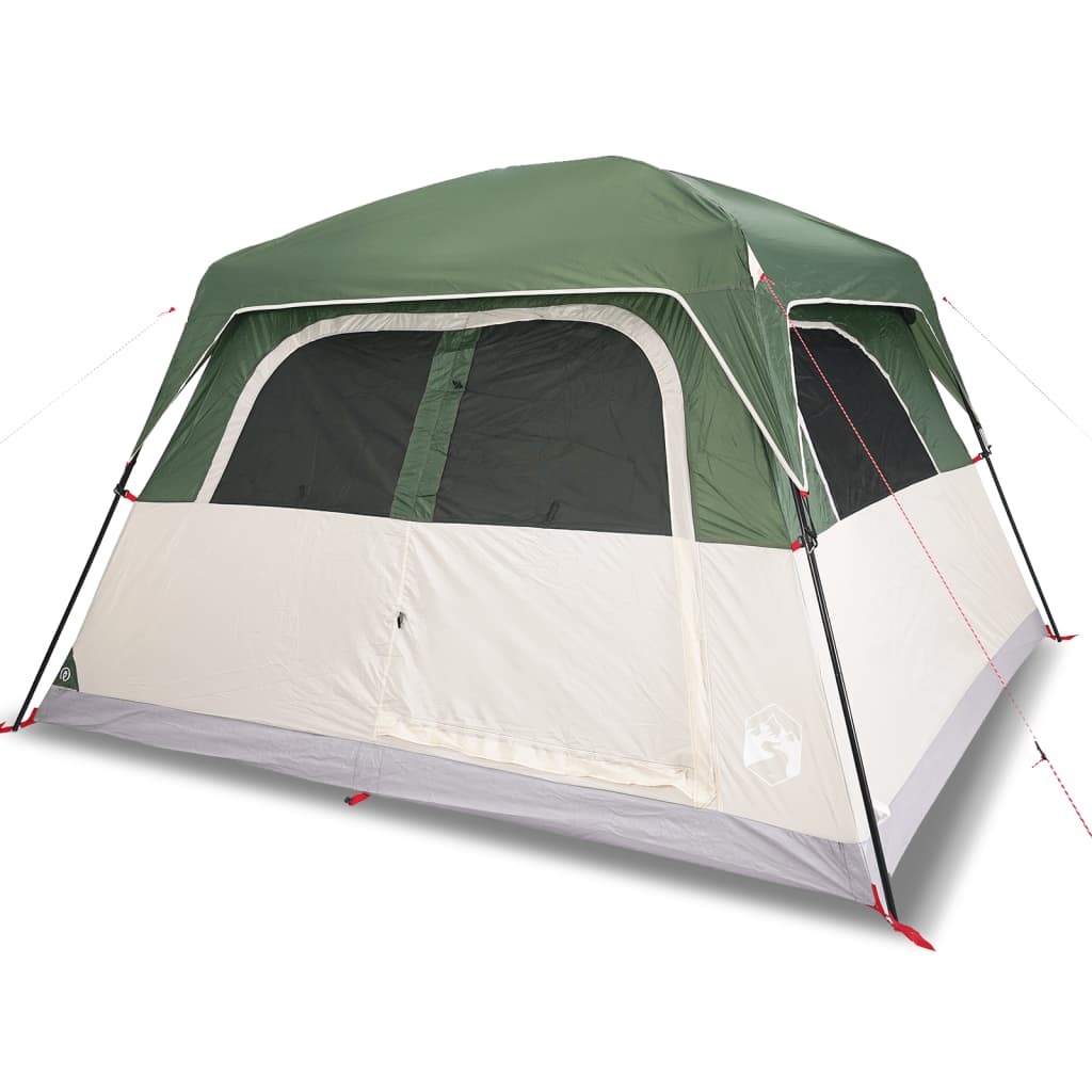 vidaXL Family Tent Cabin 6-Person Green Waterproof