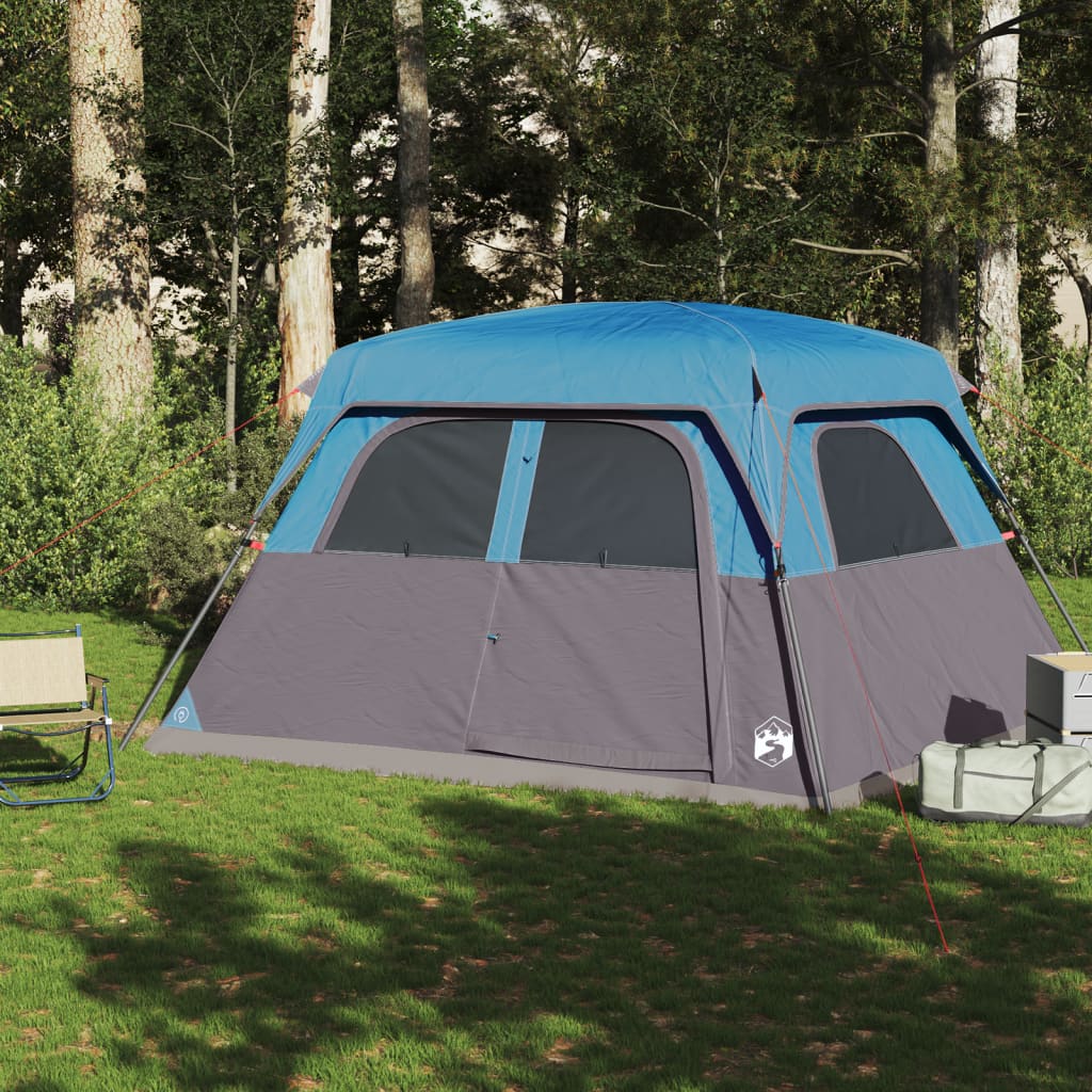 vidaXL Family Tent Cabin 6-Person Blue Waterproof