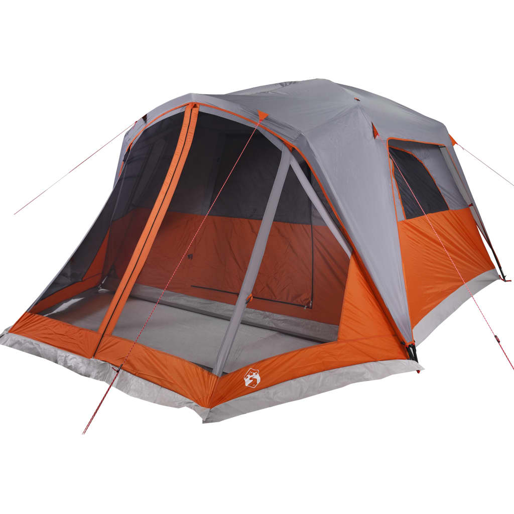 vidaXL Family Tent with Porch 6-Person Grey and Orange Waterproof