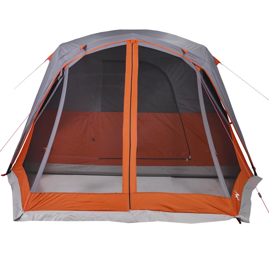 vidaXL Family Tent with Porch 6-Person Grey and Orange Waterproof