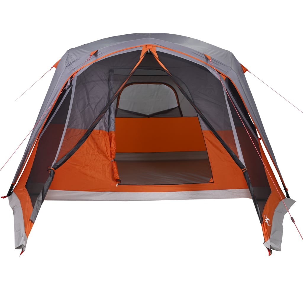 vidaXL Family Tent with Porch 6-Person Grey and Orange Waterproof