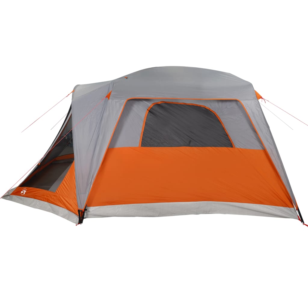 vidaXL Family Tent with Porch 6-Person Grey and Orange Waterproof