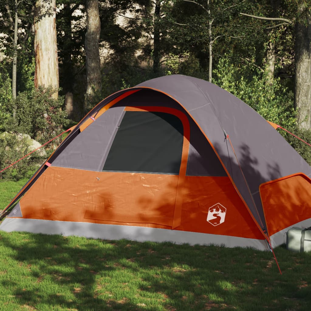 vidaXL Family Tent Dome 6-Person Orange Waterproof