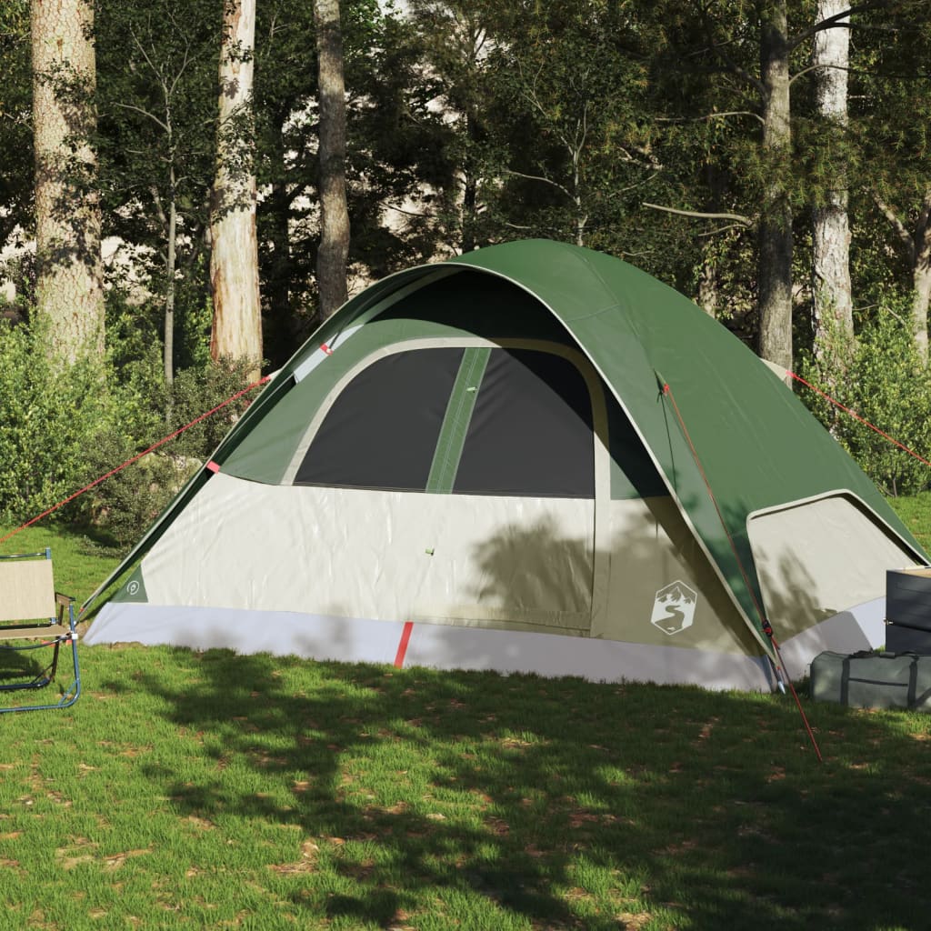 vidaXL Family Tent Dome 6-Person Green Waterproof