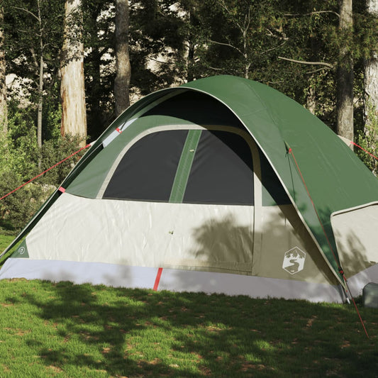 vidaXL Family Tent Dome 6-Person Green Waterproof