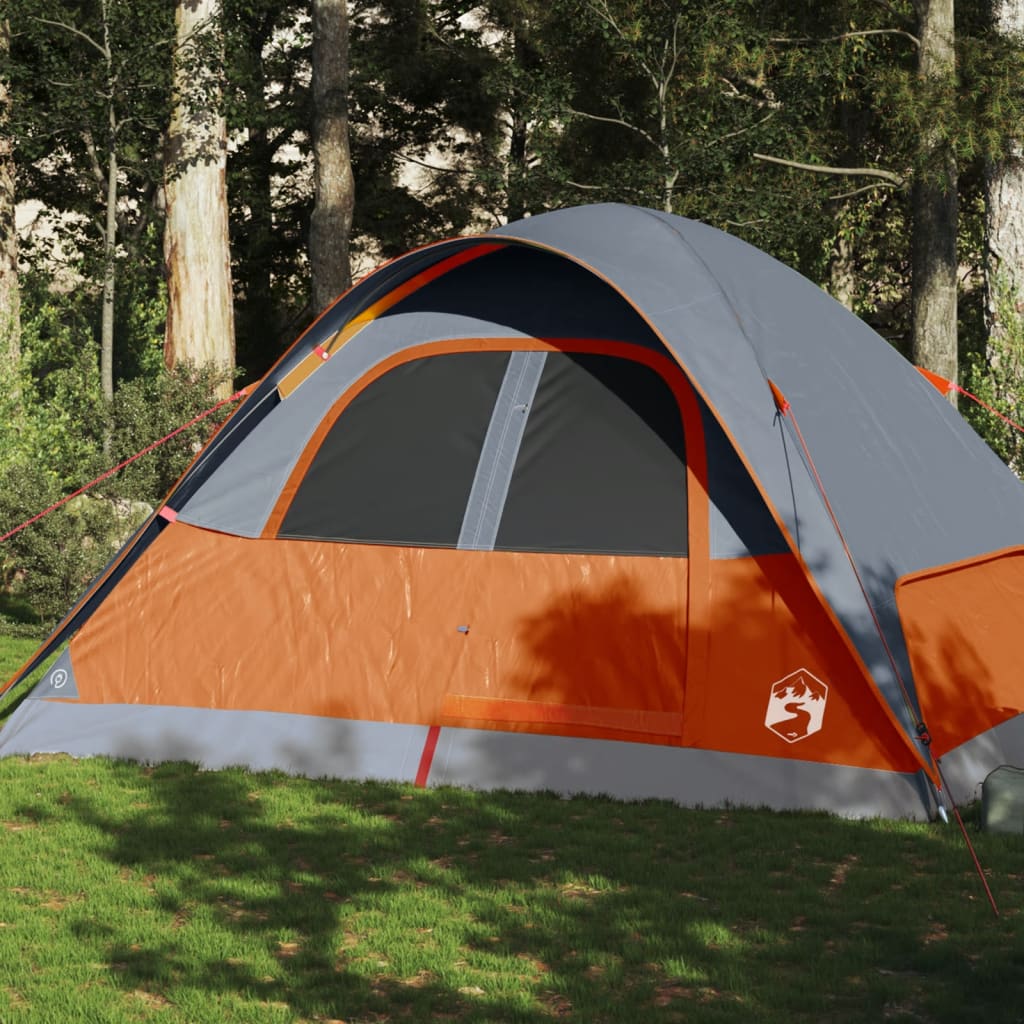 vidaXL Family Tent Dome 6-Person Orange Waterproof