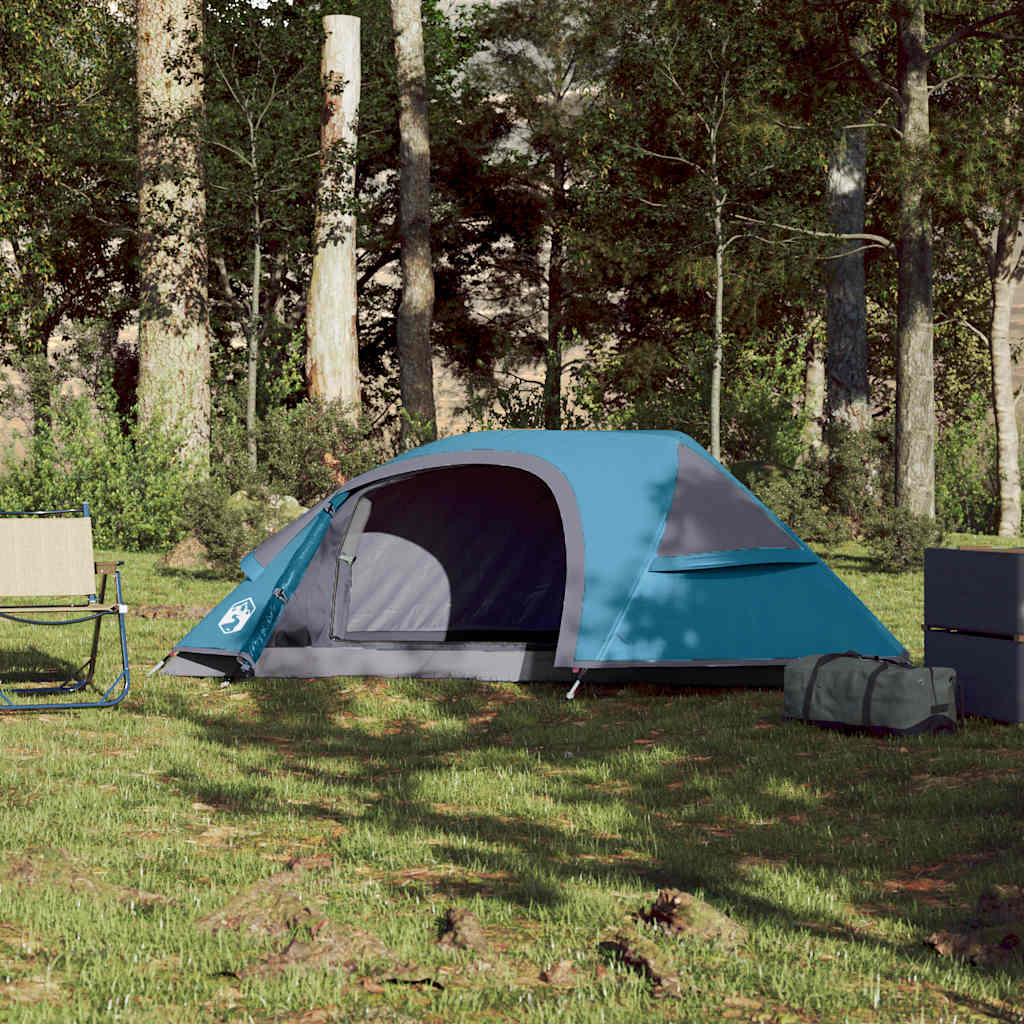 vidaXL Camping Tent Dome 1-Person Blue Waterproof