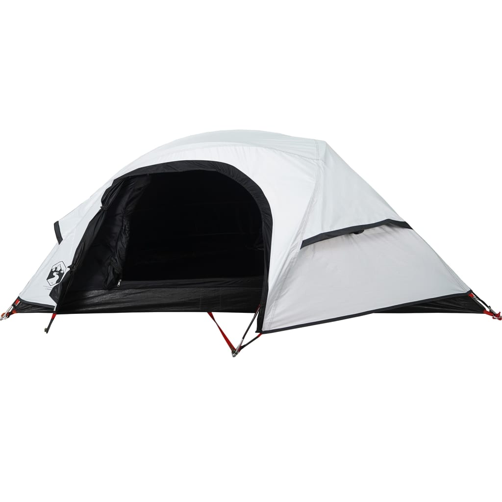vidaXL Camping Tent Dome 1-Person White Blackout Fabric Waterproof