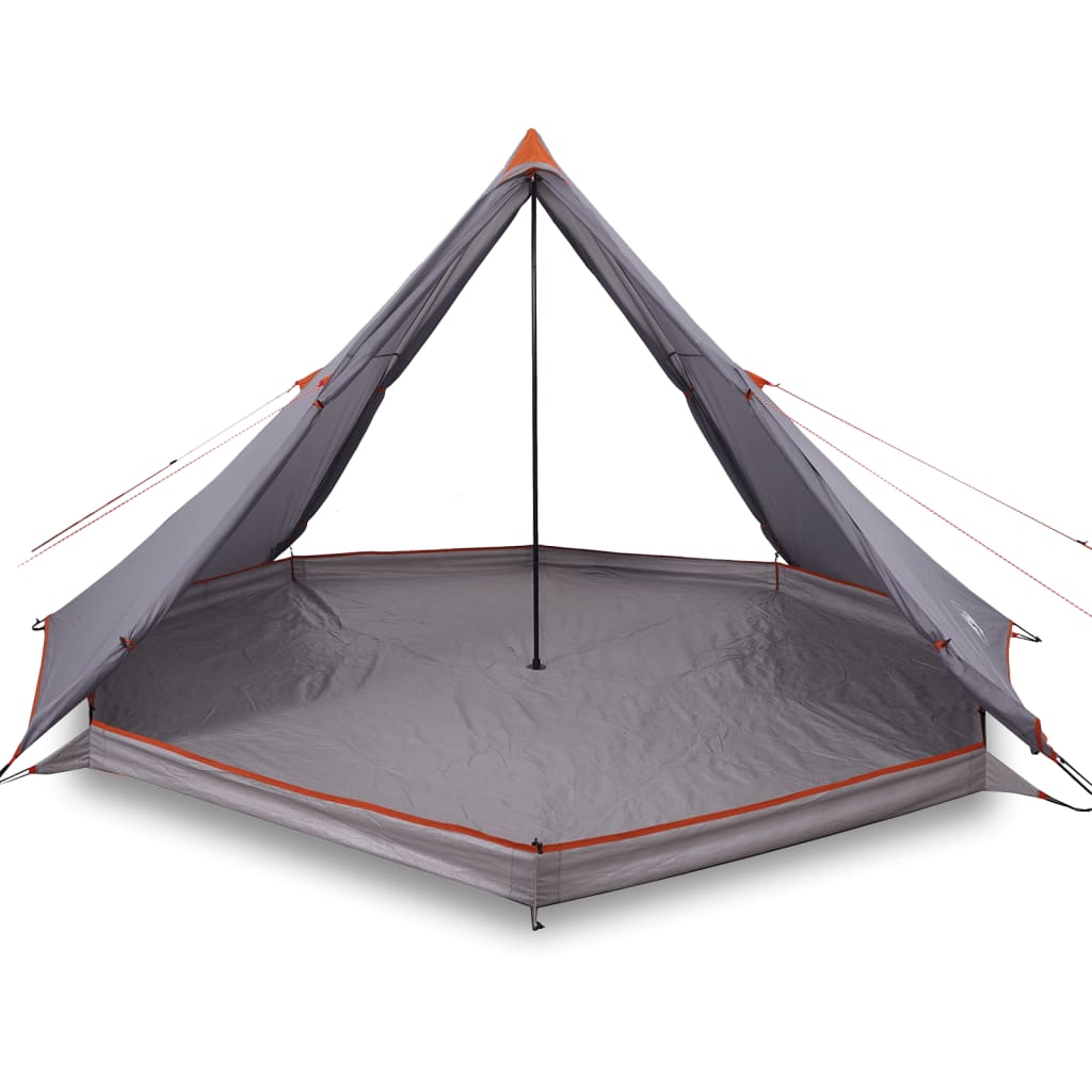 vidaXL Family Tent Tipi 8-Person Grey and Orange Waterproof