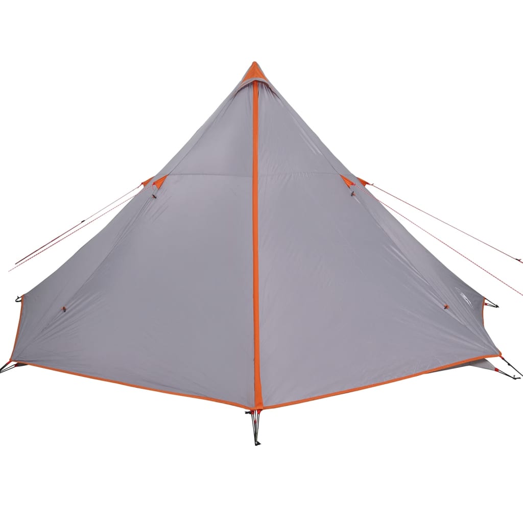 vidaXL Family Tent Tipi 8-Person Grey and Orange Waterproof