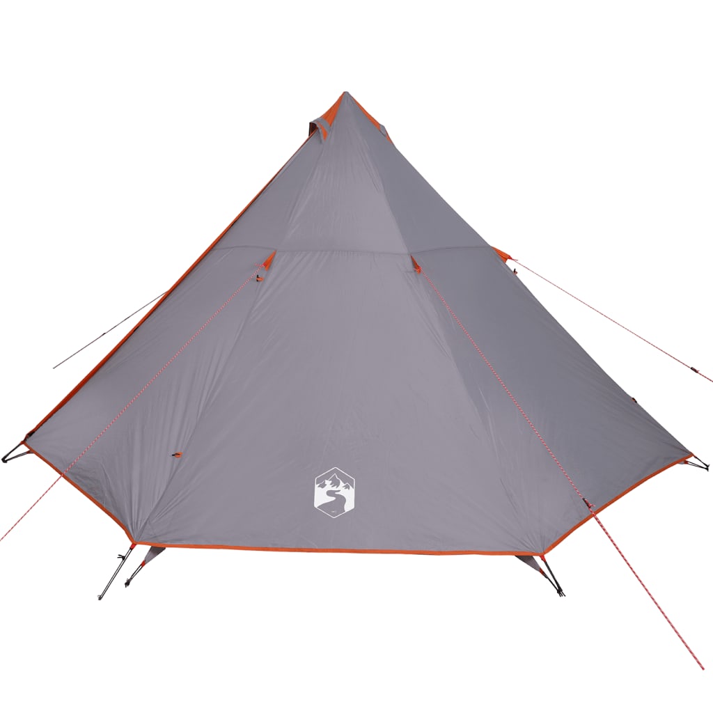 vidaXL Family Tent Tipi 8-Person Grey and Orange Waterproof