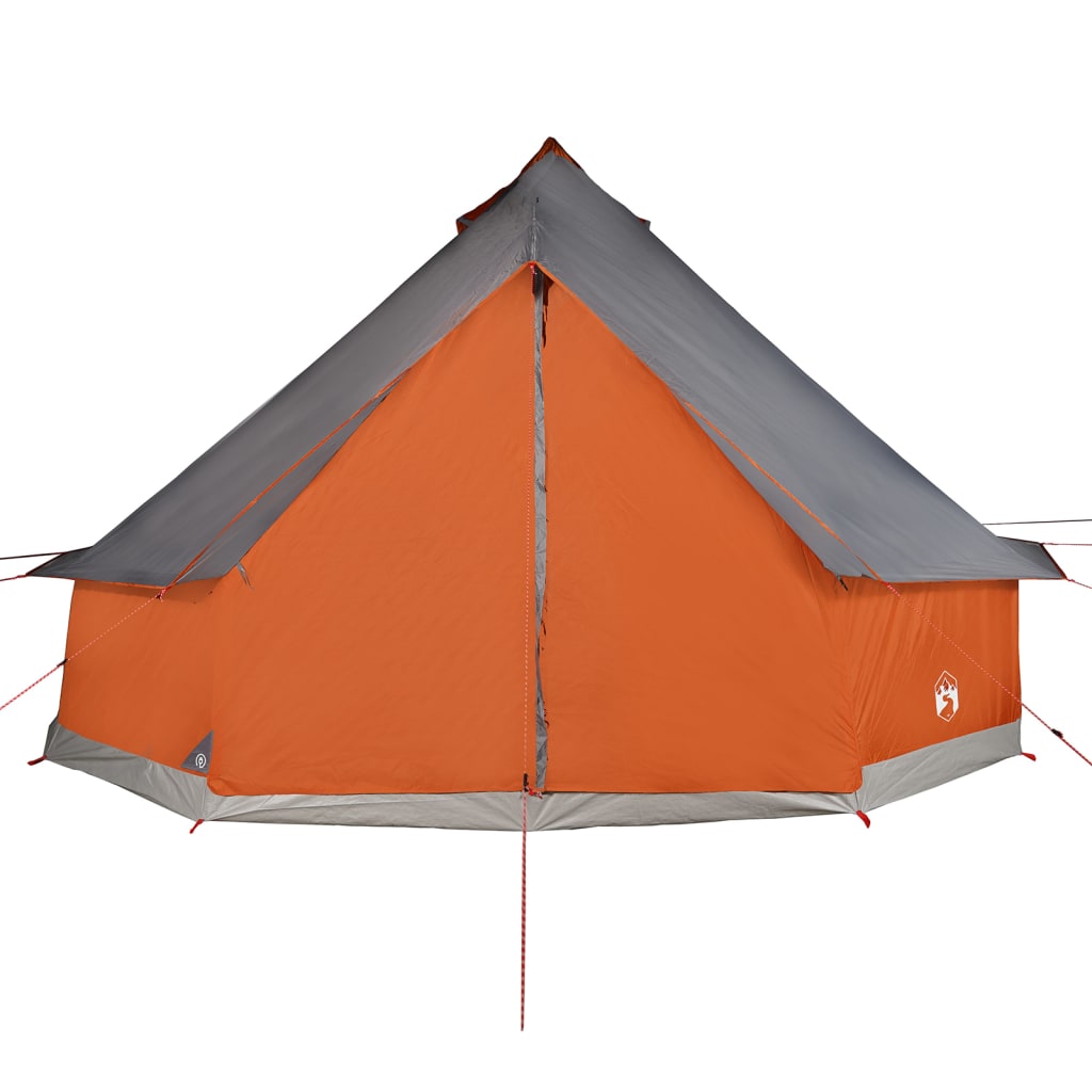 vidaXL Family Tent Tipi 6-Person Grey and Orange Waterproof