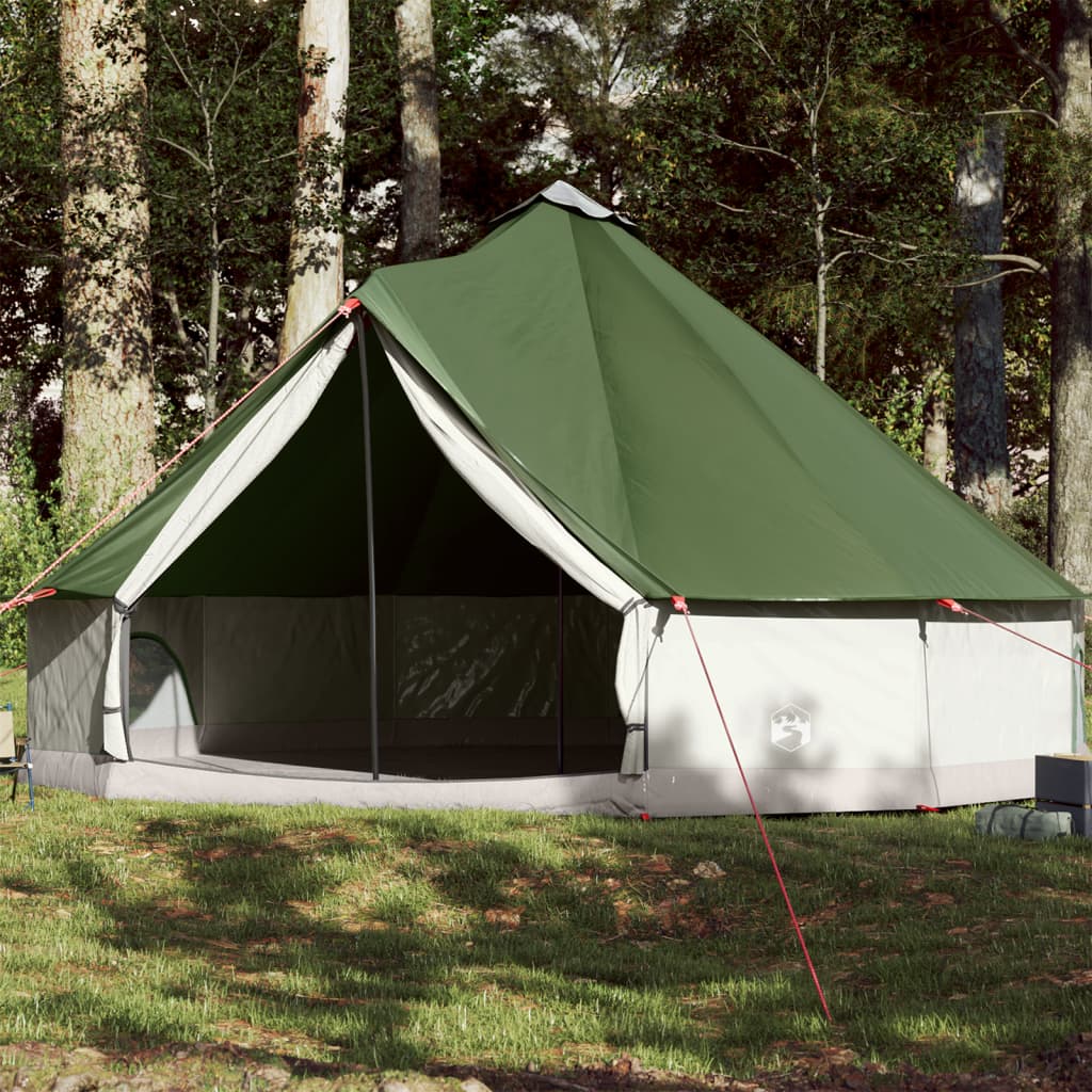 vidaXL Family Tent Tipi 12-Person Green Waterproof