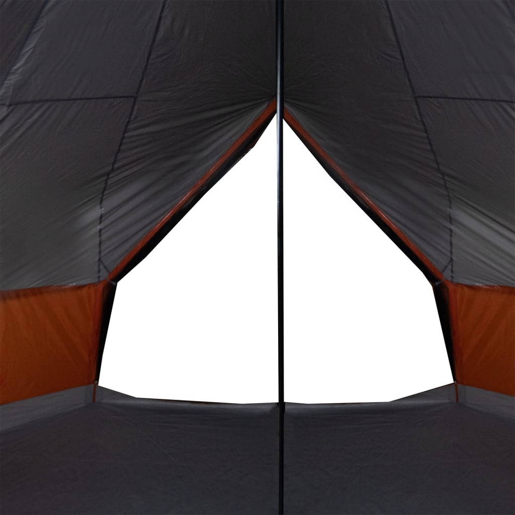 vidaXL Family Tent Tipi 12-Person Grey and Orange Waterproof