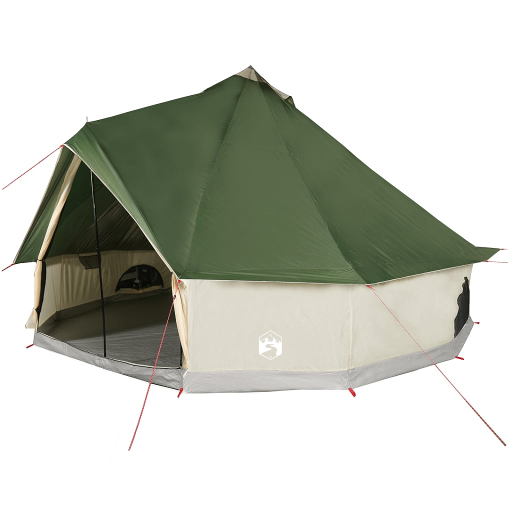 vidaXL Family Tent Tipi 10-Person Green Waterproof