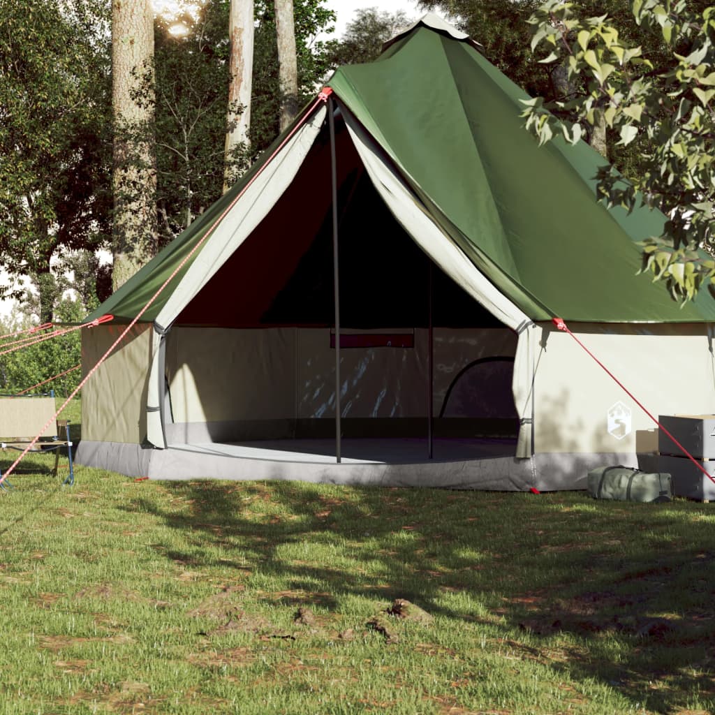 vidaXL Family Tent Tipi 10-Person Green Waterproof