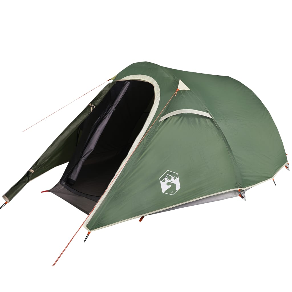 vidaXL Camping Tent Tunnel 3-Person Green Waterproof