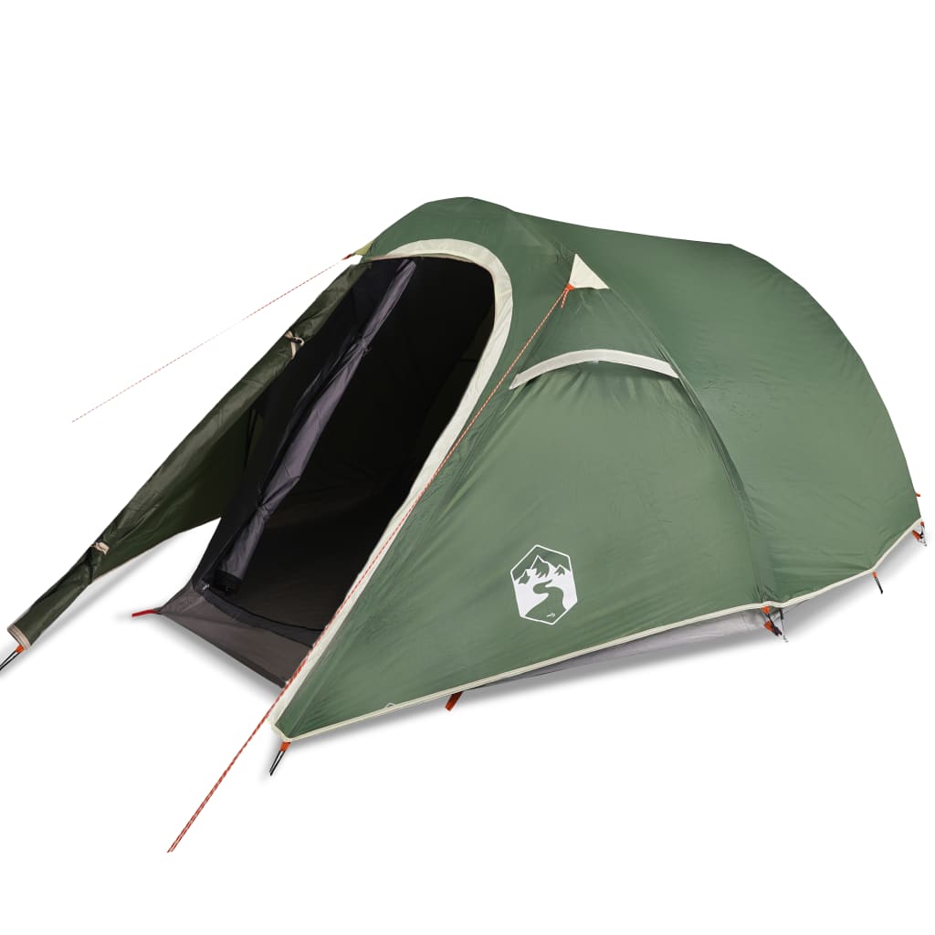 vidaXL Camping Tent Tunnel 3-Person Green Waterproof