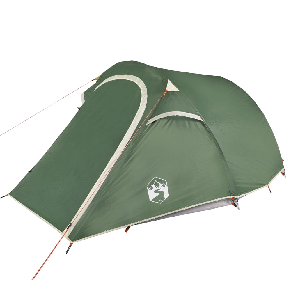 vidaXL Camping Tent Tunnel 3-Person Green Waterproof