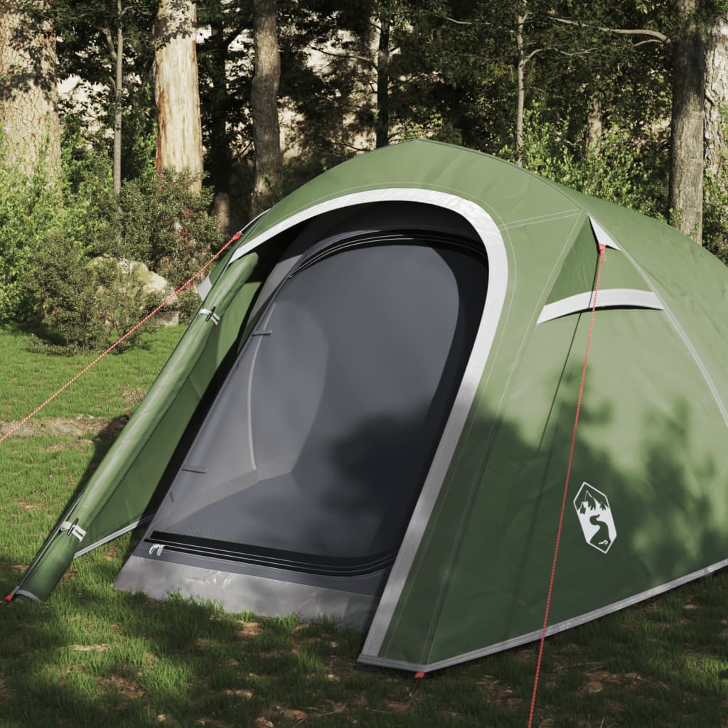 vidaXL Camping Tent Tunnel 3-Person Green Waterproof