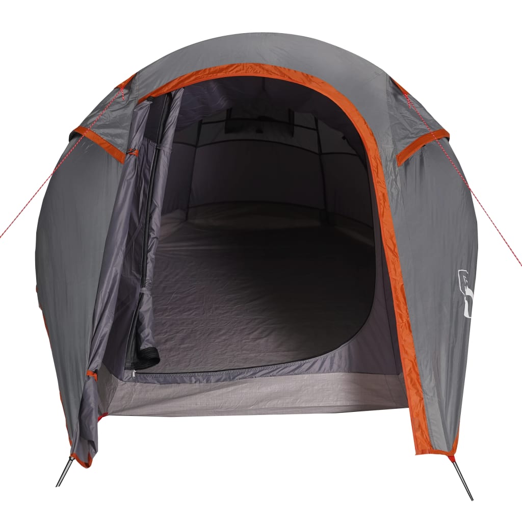 vidaXL Camping Tent Tunnel 3-Person Grey and Orange Waterproof