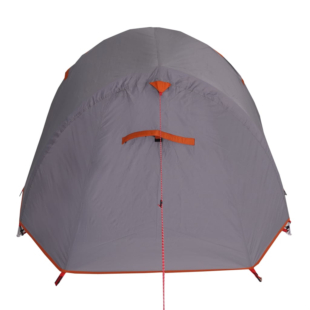 vidaXL Camping Tent Tunnel 3-Person Grey and Orange Waterproof