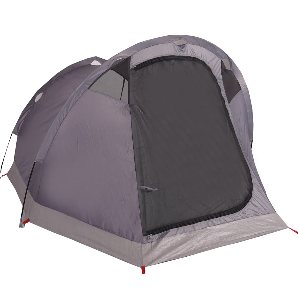 vidaXL Camping Tent Tunnel 3-Person Grey and Orange Waterproof