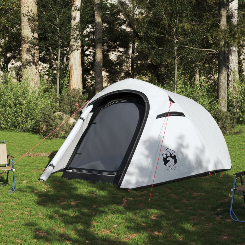 vidaXL Camping Tent Tunnel 3-Person White Blackout Fabric Waterproof