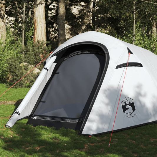 vidaXL Camping Tent Tunnel 3-Person White Blackout Fabric Waterproof