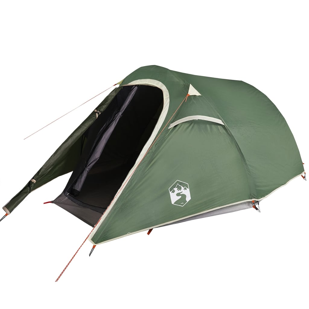 vidaXL Camping Tent Tunnel 2-Person Green Waterproof