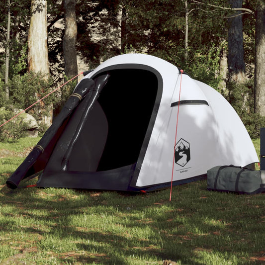 vidaXL Camping Tent Tunnel 2-Person White Blackout Fabric Waterproof